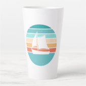 Tasse Latte Retro Sunset Effet Perdu + Voilier (Devant)