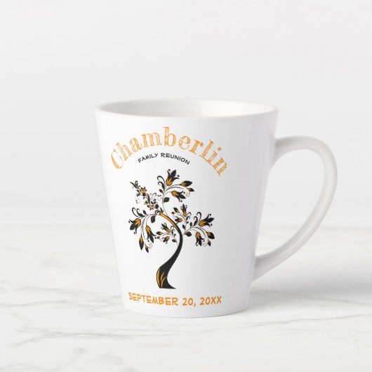 Tasse Latte Retrouvailles en famille Tendance Orange Arbre Flo (Droite)