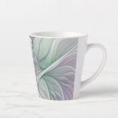 Tasse Latte Rêve de fleurs, Abstrait violet vert Fractal Art (Droite)