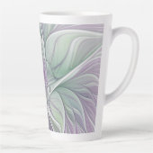 Tasse Latte Rêve de fleurs, Abstrait violet vert Fractal Art (Droite)