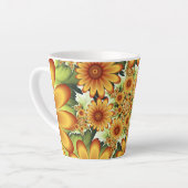 Tasse Latte Rêve Floral, Art Fractal Moderne Abstrait Fleur (Angle gauche)