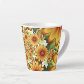 Tasse Latte Rêve Floral, Art Fractal Moderne Abstrait Fleur (Angle droit)