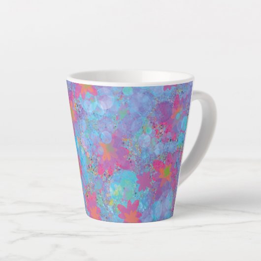 Tasse Latte Rêve rose et turquoise (Angle droit)