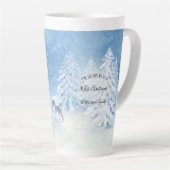 Tasse Latte Rêver Blanc Noël Neige Famille Arbres (Angle droit)
