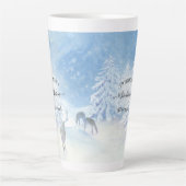Tasse Latte Rêver Blanc Noël Neige Famille Arbres (Devant)