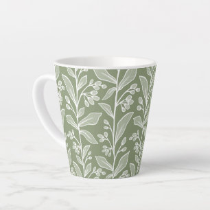 Tasse Latte Rêverie Botanique Délicate L6f Grandes Plantes Bla