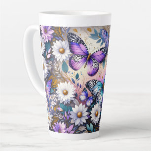 Tasse Latte Rêves de Papillon Floral