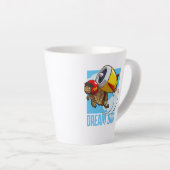 Tasse Latte Rêvez Gros ! Carton de tortue dynamique (Angle droit)