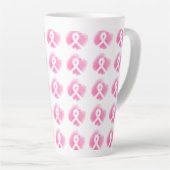 Tasse Latte Ribbon de sensibilisation au cancer du sein Aquare (Angle droit)