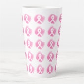 Tasse Latte Ribbon de sensibilisation au cancer du sein Aquare (Devant)