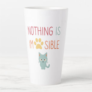 Tasse Latte Rien n'est impossible (impawable) mignon chat Latt