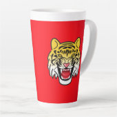 Tasse Latte Rire Tigre Visage Artwork-21876 (Angle droit)