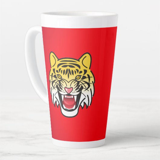 Tasse Latte Rire Tigre Visage Artwork-21876 (Angle gauche)