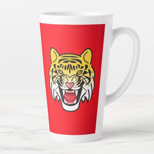 Tasse Latte Rire Tigre Visage Artwork-21876 (Droite)
