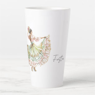 Tasse Latte Robe de danse de fiesta mexicaine