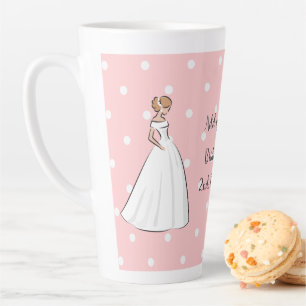 Tasse Latte Robe de mariée élégante fête de douche de mariée h