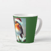Tasse Latte Robin de Noël 1 (Angle droit)