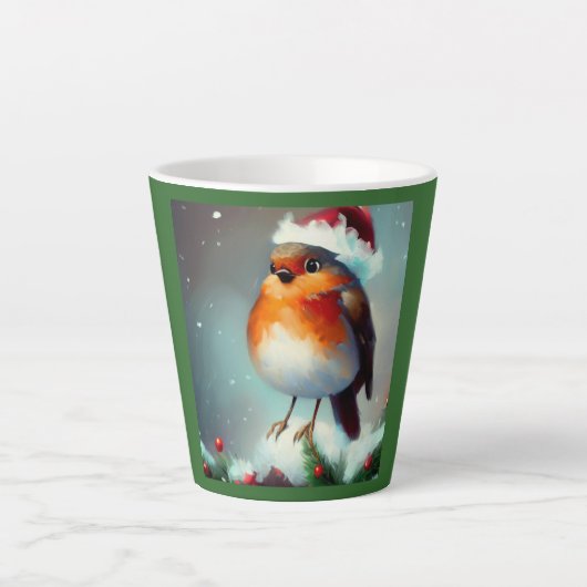 Tasse Latte Robin de Noël 1 (Devant)