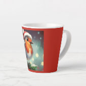 Tasse Latte Robin de Noël 2 (Angle droit)