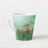 Tasse Latte Robin rouge et nidification d'oiseaux de grand Tit (Angle gauche)