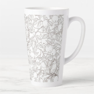Tasse Latte Robins in the apple tree/umber and white