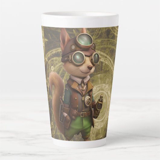 Tasse Latte Rocheux | Écureuil à vapeur (Devant)
