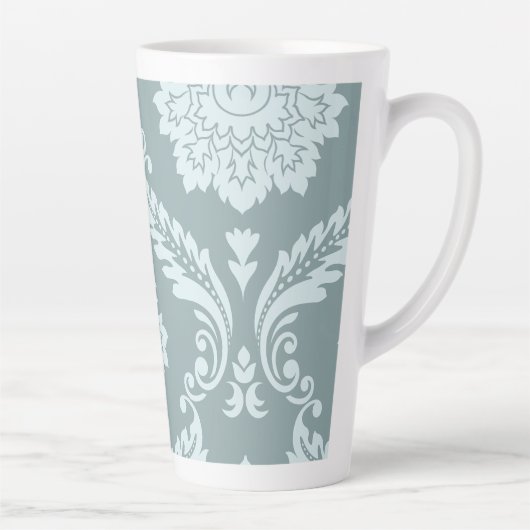 Tasse Latte Rococo Damask Art I Duck Egg Blue+Teal (Droite)