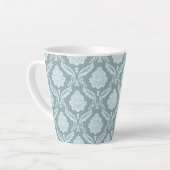 Tasse Latte Rococo Damask Pattern Duck Egg Blue+Teal (Angle gauche)