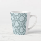 Tasse Latte Rococo Damask Pattern Duck Egg Blue+Teal (Droite)