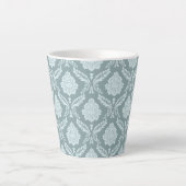 Tasse Latte Rococo Damask Pattern Duck Egg Blue+Teal (Devant)