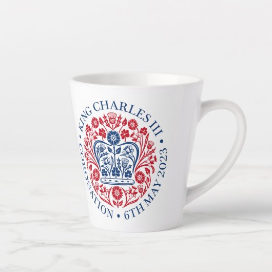 Tasse Latte Roi Charles III Coronation Officielle Emblème Latt (Droite)