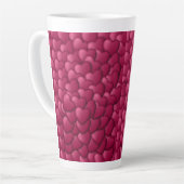 Tasse Latte Romantic 3D Red Hearts Pattern-32322 (Angle gauche)