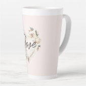 Tasse Latte Romantic Blush Roses Feathers Heart Love (Angle droit)