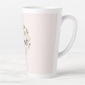 Tasse Latte Romantic Blush Roses Feathers Heart Love (Droite)