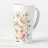 Tasse Latte Romantic Peony Bouquet with Diamond Ring (Angle droit)