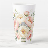Tasse Latte Romantic Peony Bouquet with Diamond Ring (Devant)