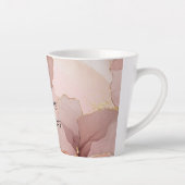 Tasse Latte Romantique Blush Rose or Floral (Droite)
