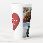 Tasse Latte Romantique Coeur rouge avec nom Saint Valentin`s D (Devant)