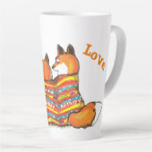 Tasse Latte Romantique Flamme Amour Renard Renards Renards ave (Angle droit)