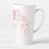 Tasse Latte romantique rose et fleurs blanches (Droite)