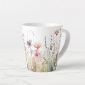 Tasse Latte Romantique, rustique, motif fleur sauvage (Angle droit)