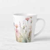 Tasse Latte Romantique, rustique, motif fleur sauvage (Droite)