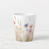 Tasse Latte Romantique, rustique, motif fleur sauvage (Devant)
