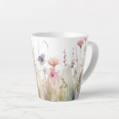 Tasse Latte Romantique, rustique, motif fleur sauvage (Angle droit)