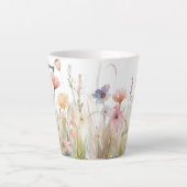 Tasse Latte Romantique, rustique, motif fleur sauvage (Devant)