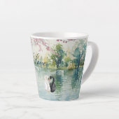 Tasse Latte Romantique Swans Lake Amour (Angle droit)