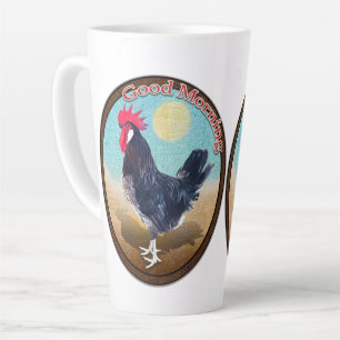 Tasse Latte Rooster de Minorque Bonjour Vintage Oval