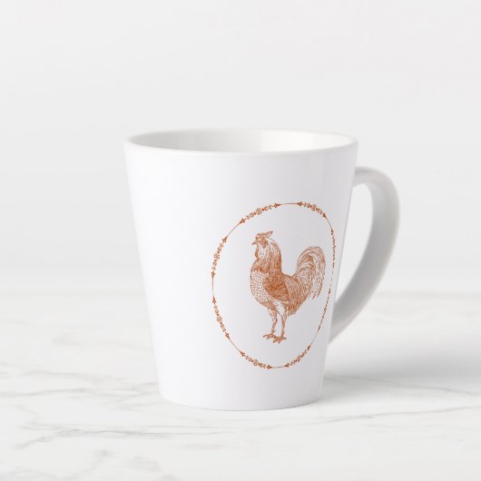 Tasse Latte Rooster rustique rouge (Angle droit)