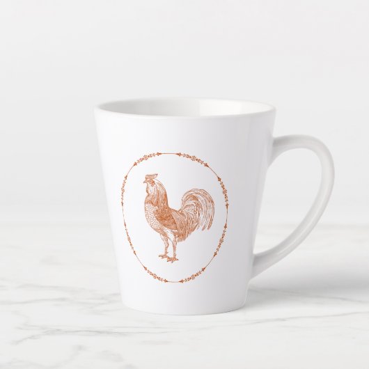 Tasse Latte Rooster rustique rouge (Droite)