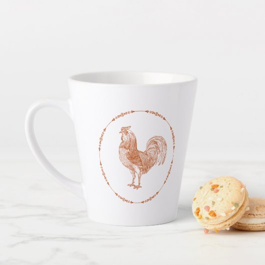 Tasse Latte Rooster rustique rouge (En situation)